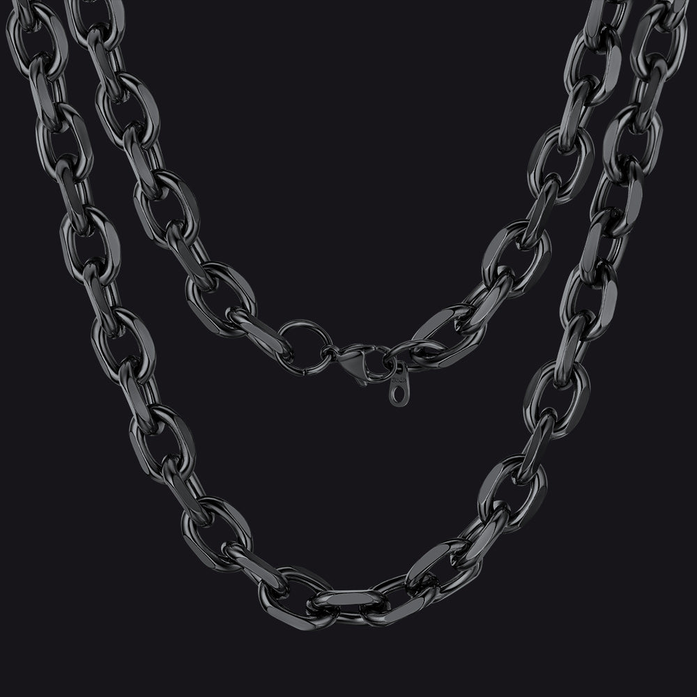 Classic Rolo Link Chain Necklace For Men 18"-30"