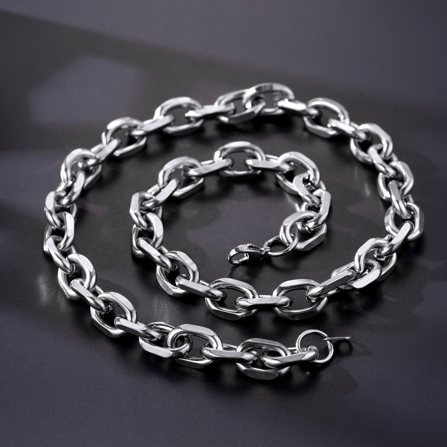 Classic Rolo Link Chain Necklace For Men 18"-30"