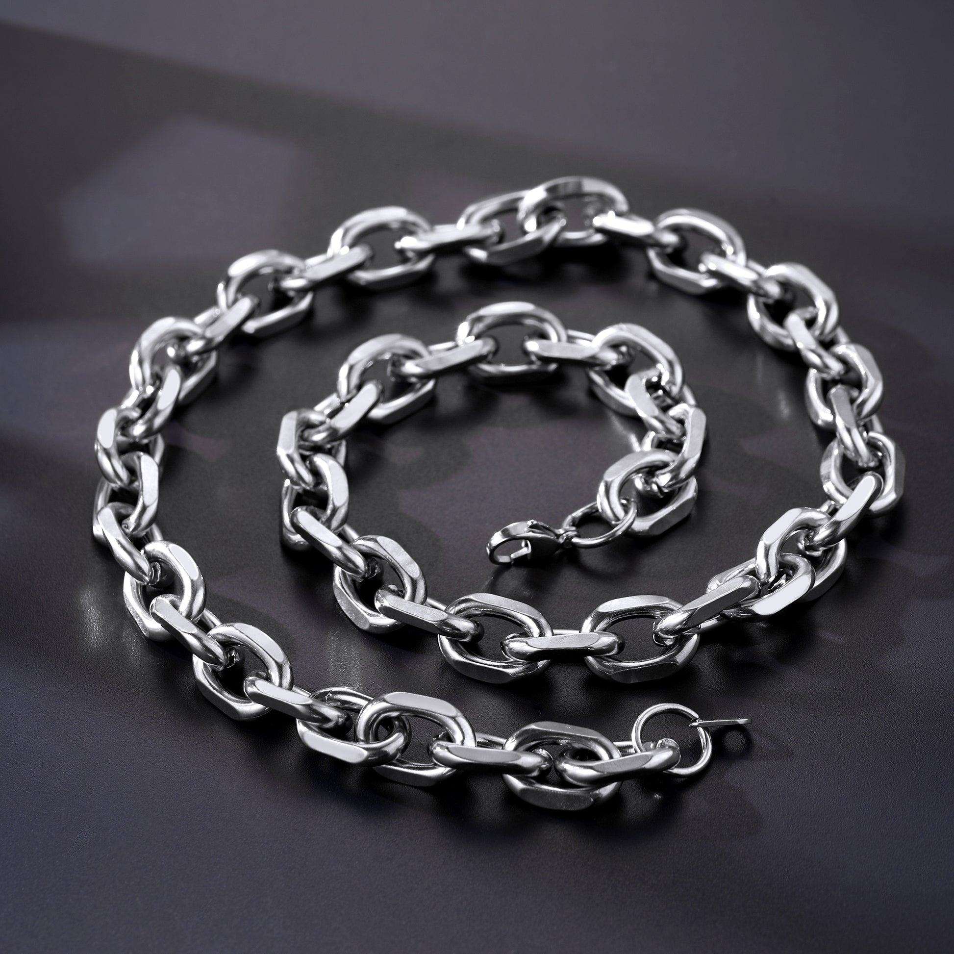 Classic Rolo Link Chain Necklace For Men 18"-30"