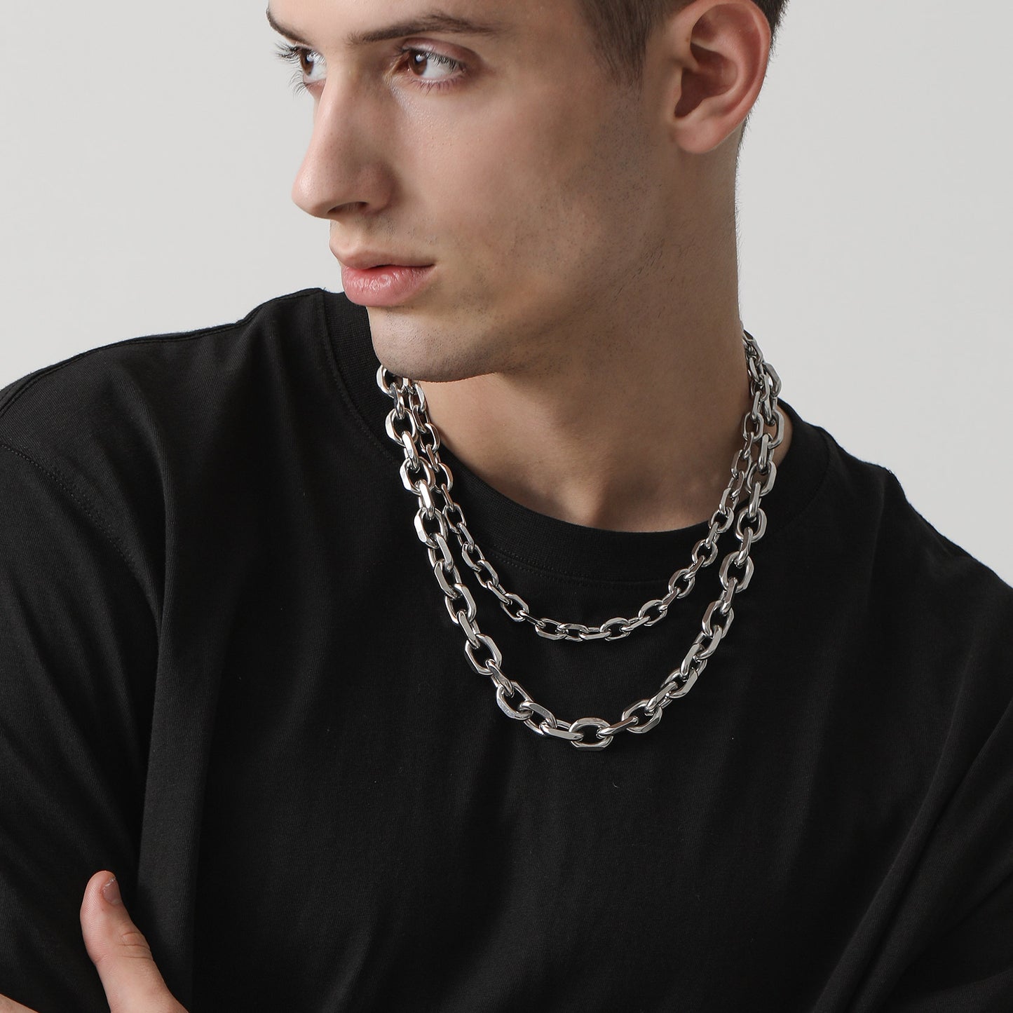 Classic Rolo Link Chain Necklace for Men