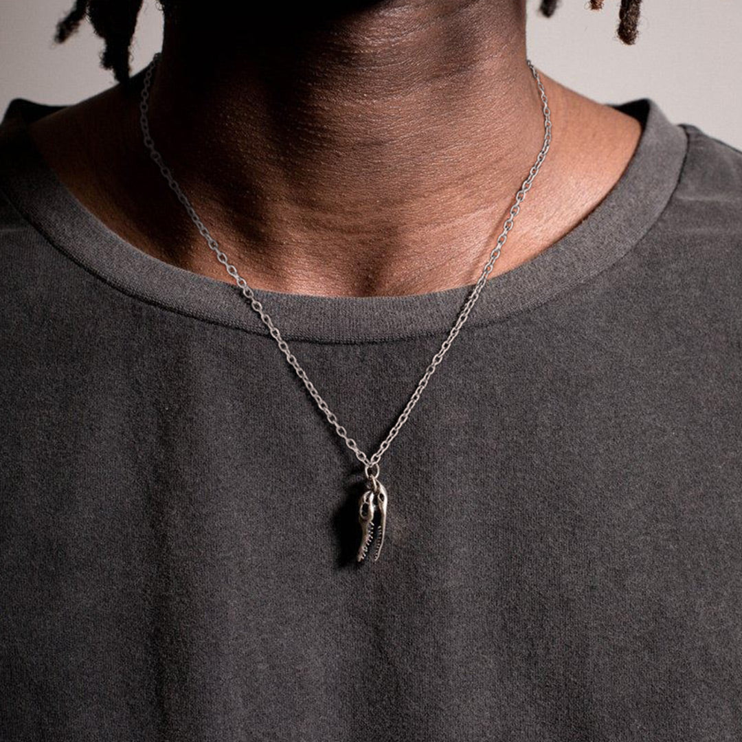 Men's Silver Rolo Chain Necklace with Pendant