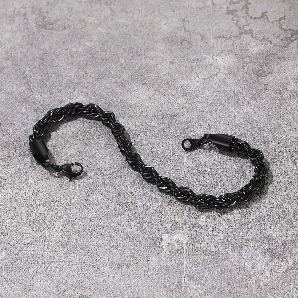 Hip Hop Cuban Rope Link Chain Bracelet for Men