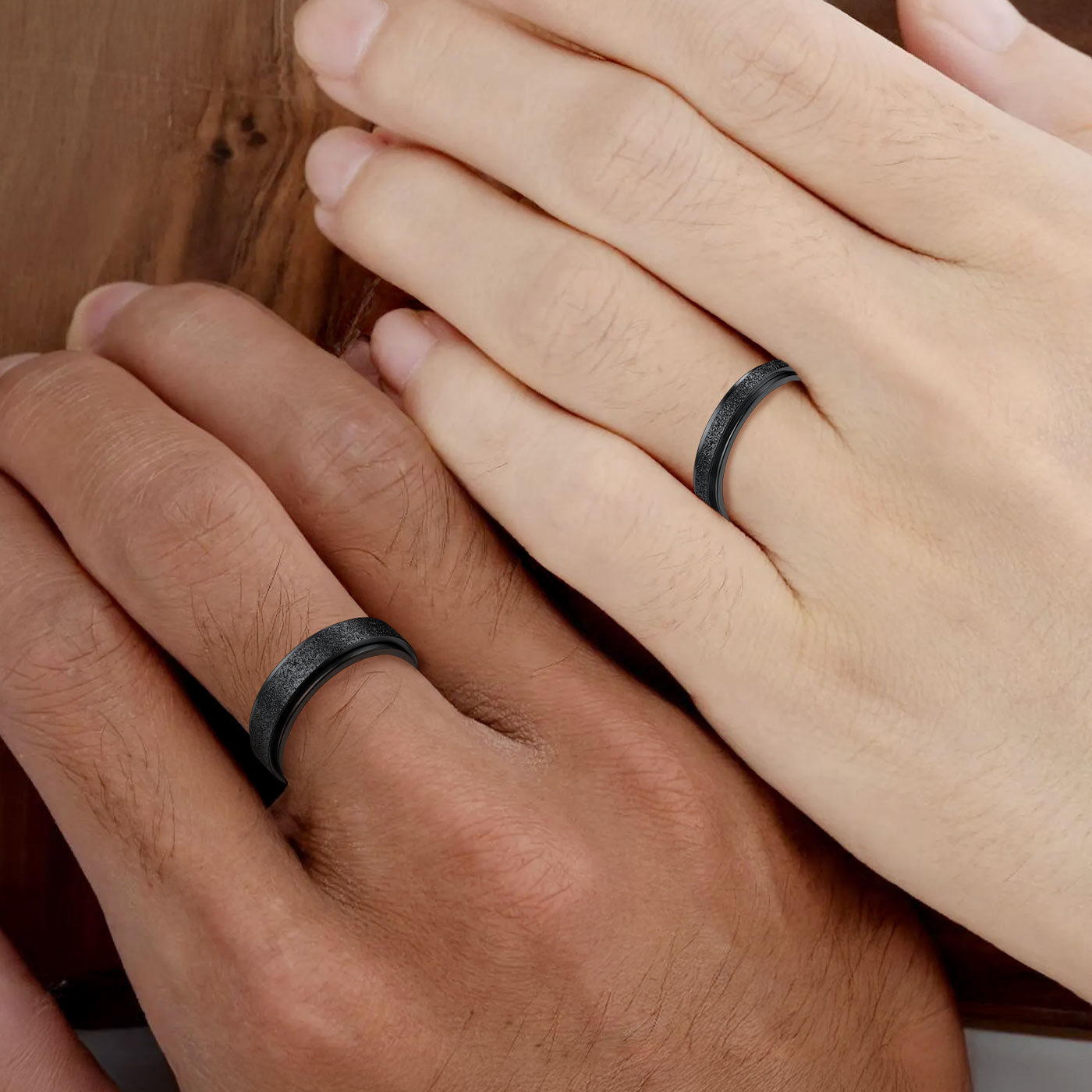Rotatable Spinner Couple Rings Set for Him & Her