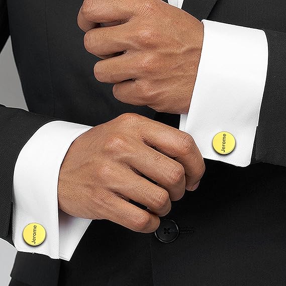 Round Cufflinks with Custom Text