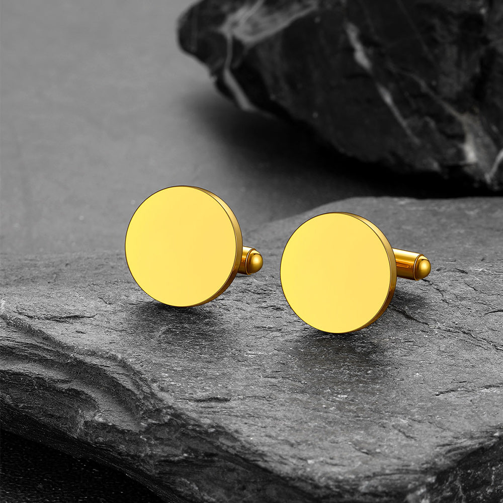 Round Cufflinks with Custom Text