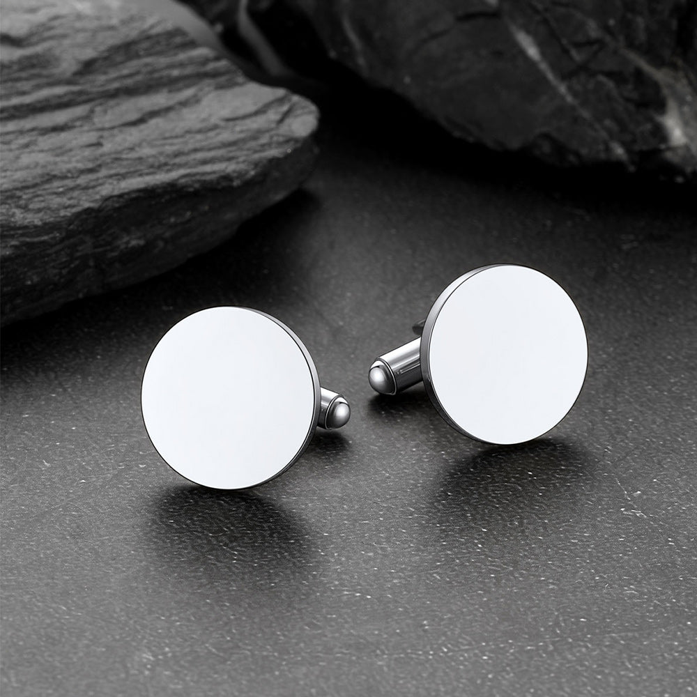 Round Cufflinks with Custom Text