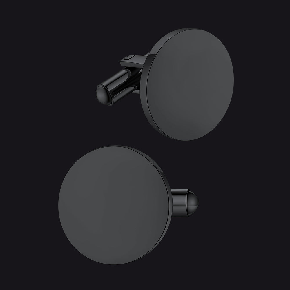 Round Cufflinks with Custom Text