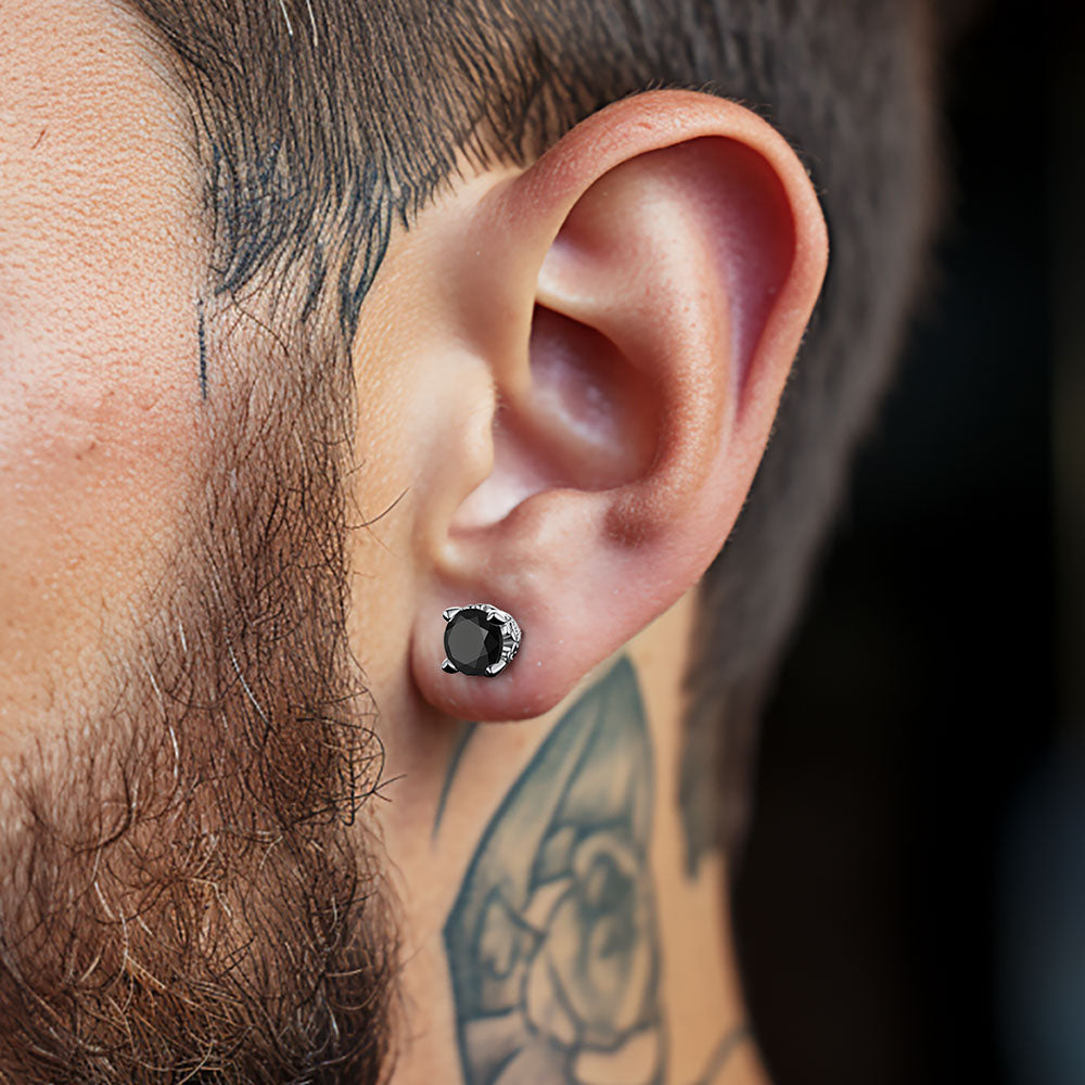 FaithHeart Round Cut Moissanite Stud Earrings in S925 Silver FaithHeart