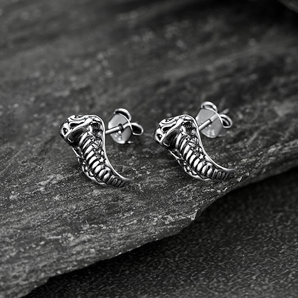 FaithHeart Gothic Snake Sterling Silver Stud Earrings FaithHeart