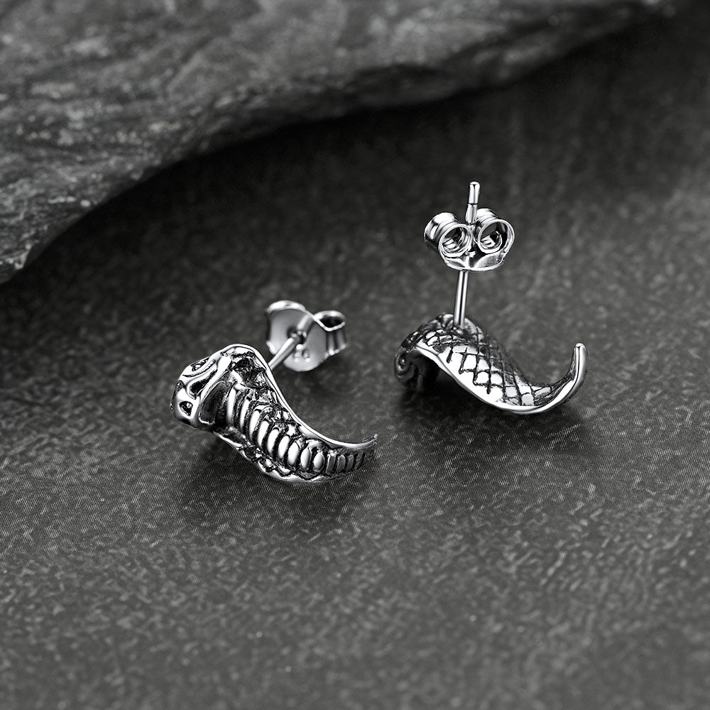 FaithHeart Gothic Snake Sterling Silver Stud Earrings FaithHeart