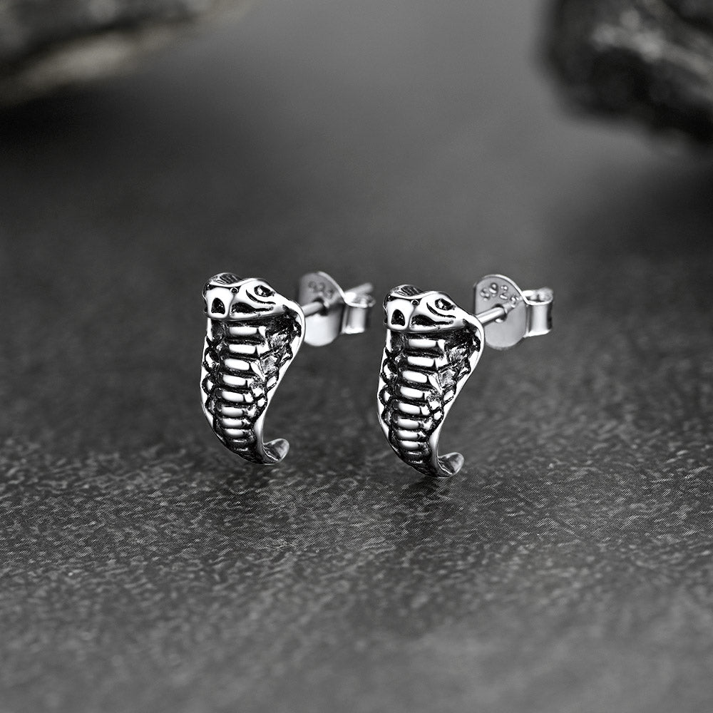 FaithHeart Gothic Snake Sterling Silver Stud Earrings FaithHeart