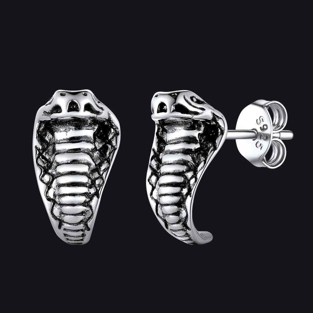 FaithHeart Gothic Snake Sterling Silver Stud Earrings FaithHeart