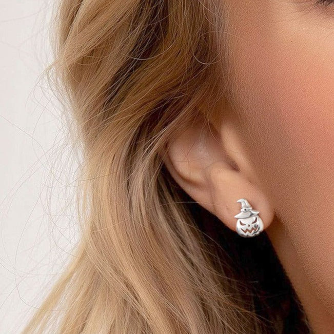 FaithHeart Halloween Pumpkin Earrings in Sterling Silver FaithHeart