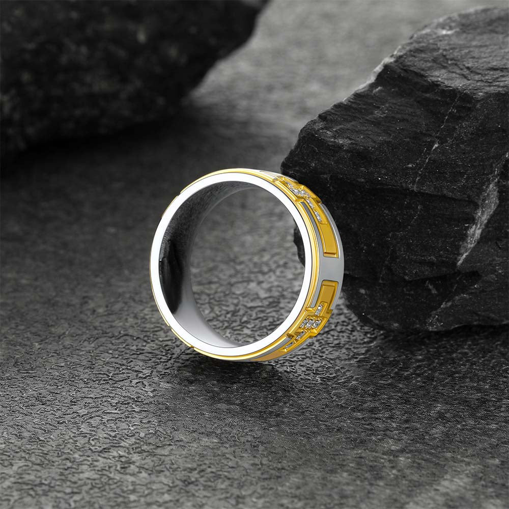 FaithHeart Cross Rings 5A+ Cubic Zirconia Stainless Steel Band Ring FaithHeart