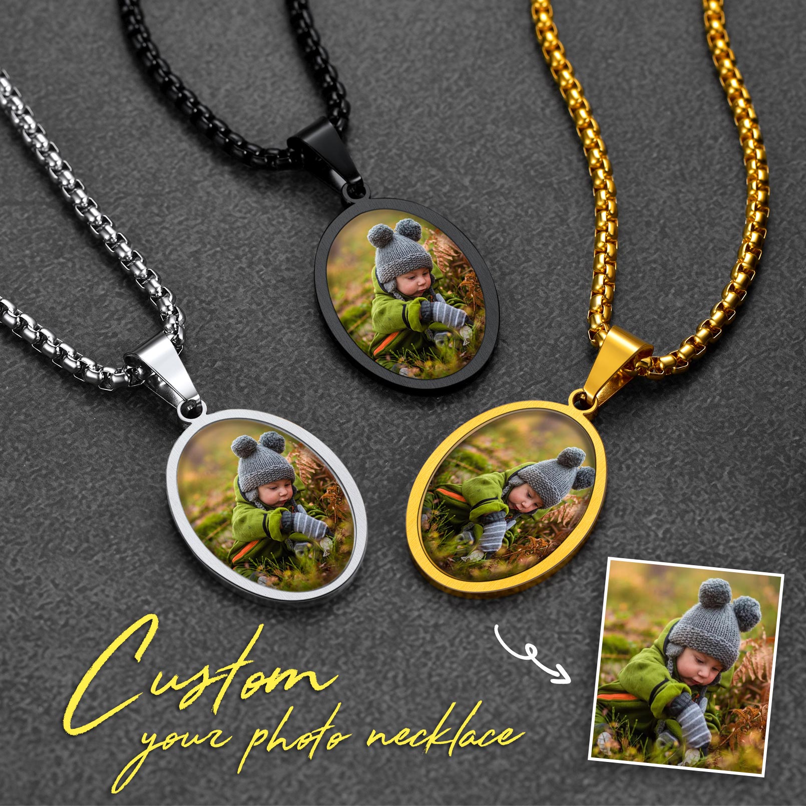 Custom Photo Necklace - Personalized Picture Pendant