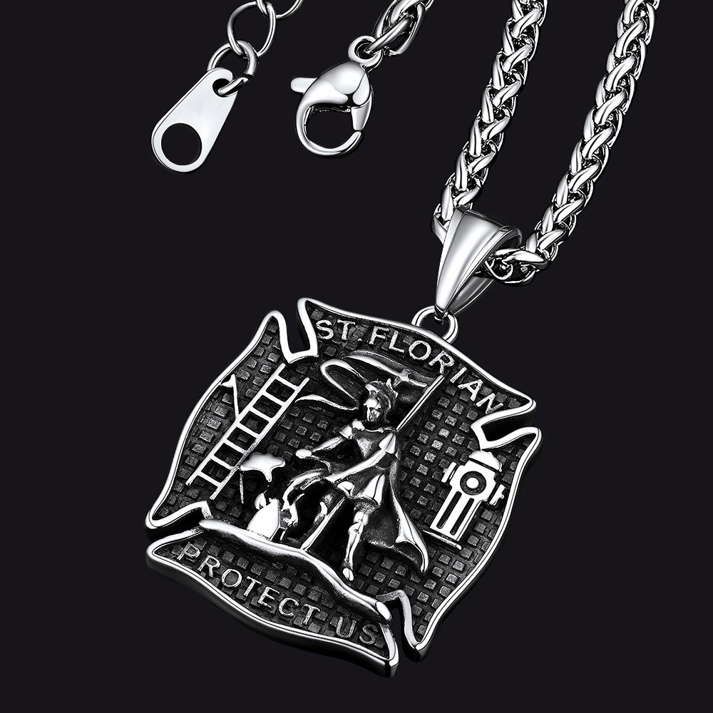 Saint Florian Fire Fighter Necklace