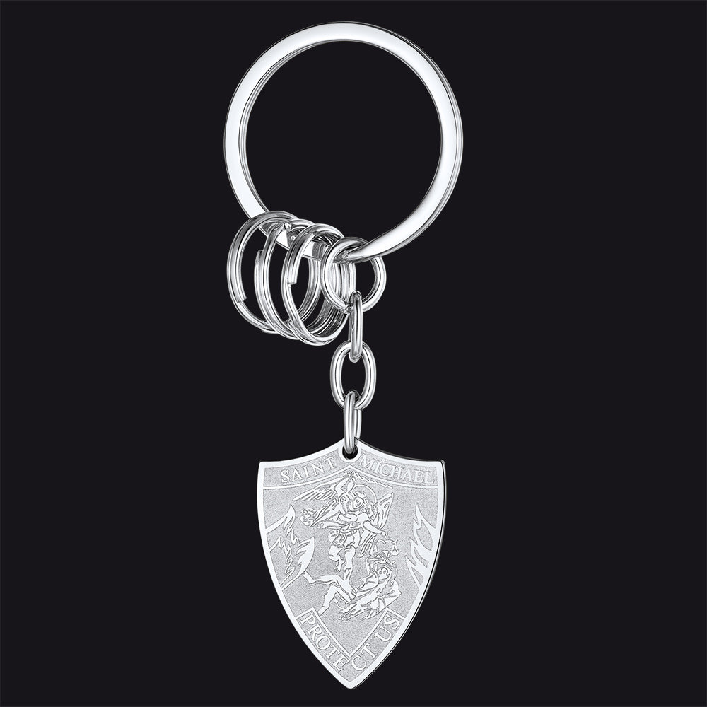 Saint Michael Archangel keychain for men and women