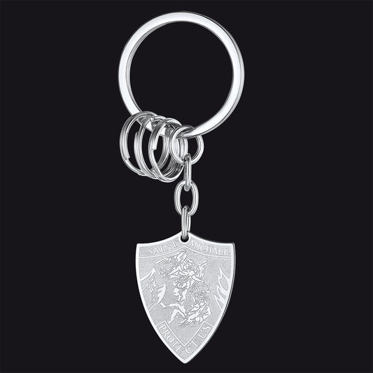 Saint Michael Archangel keychain for men and womenimg