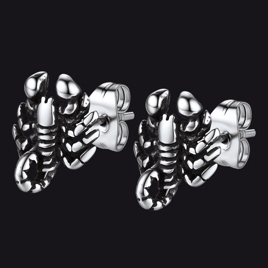 FaithHeart Gothic Scorpion Stainless Steel Stud Earrings For Men FaithHeartimg