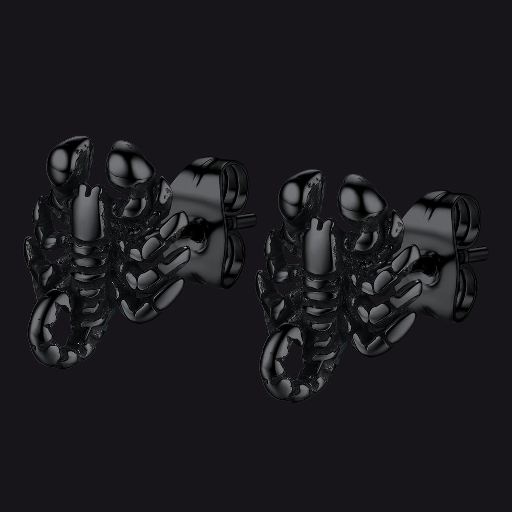 FaithHeart Gothic Scorpion Stainless Steel Stud Earrings For Men FaithHeart