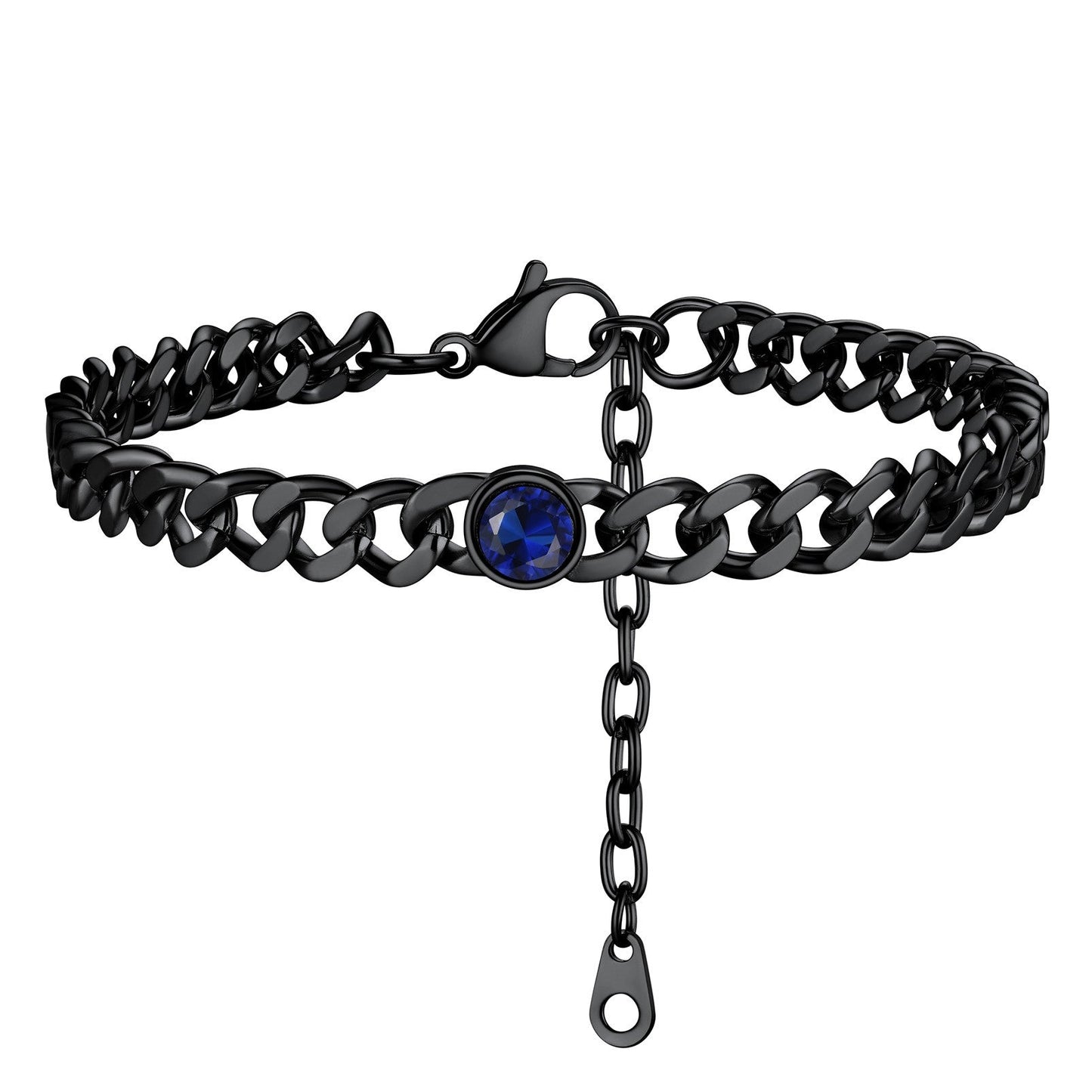 September Birthstone Anklet Black Plated PSA40044