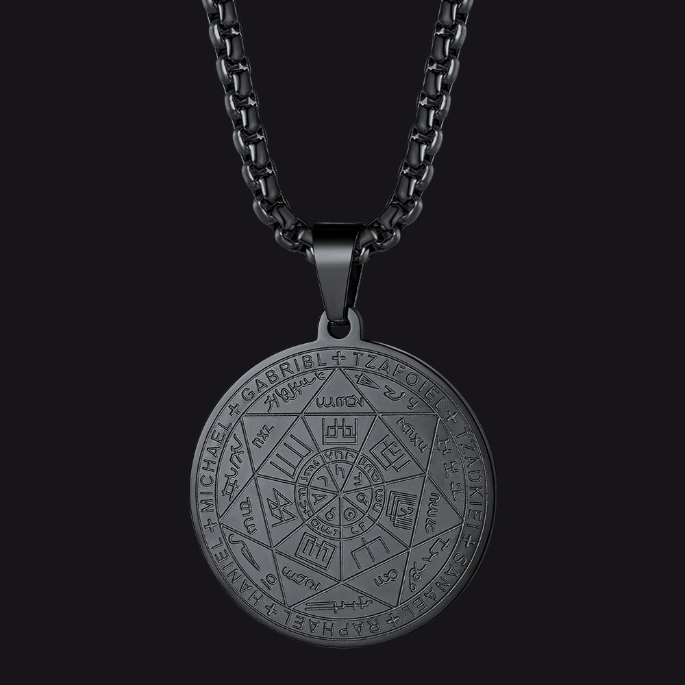 Seven Archangels Talisman Pentagram Pendant Necklace For Men