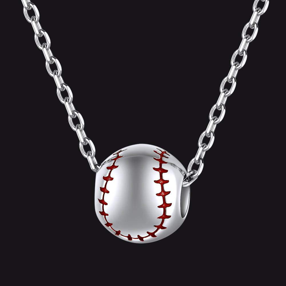 FaithHeart Sterling Silver Baseball Pendant Necklace for Women FaithHeart Jewelry