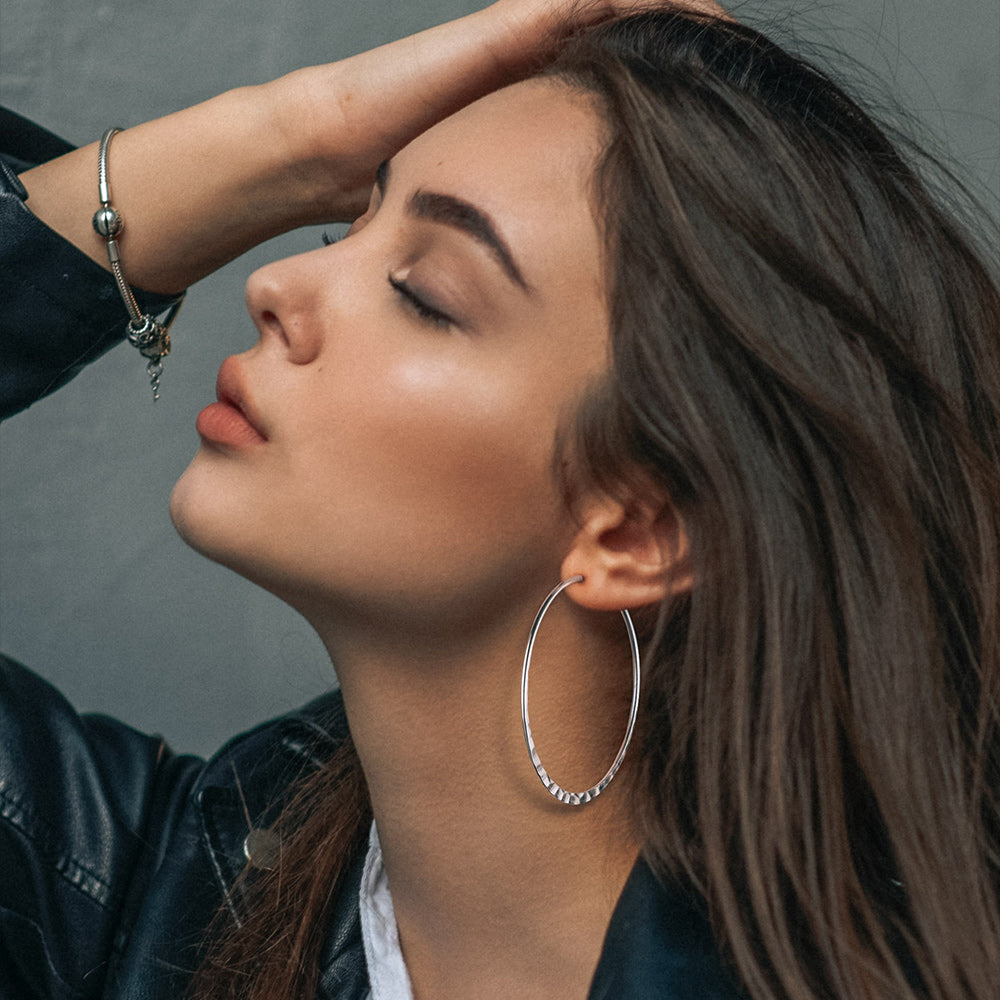 Simple Hoop Earrings for Women 30/40/60/80 MM