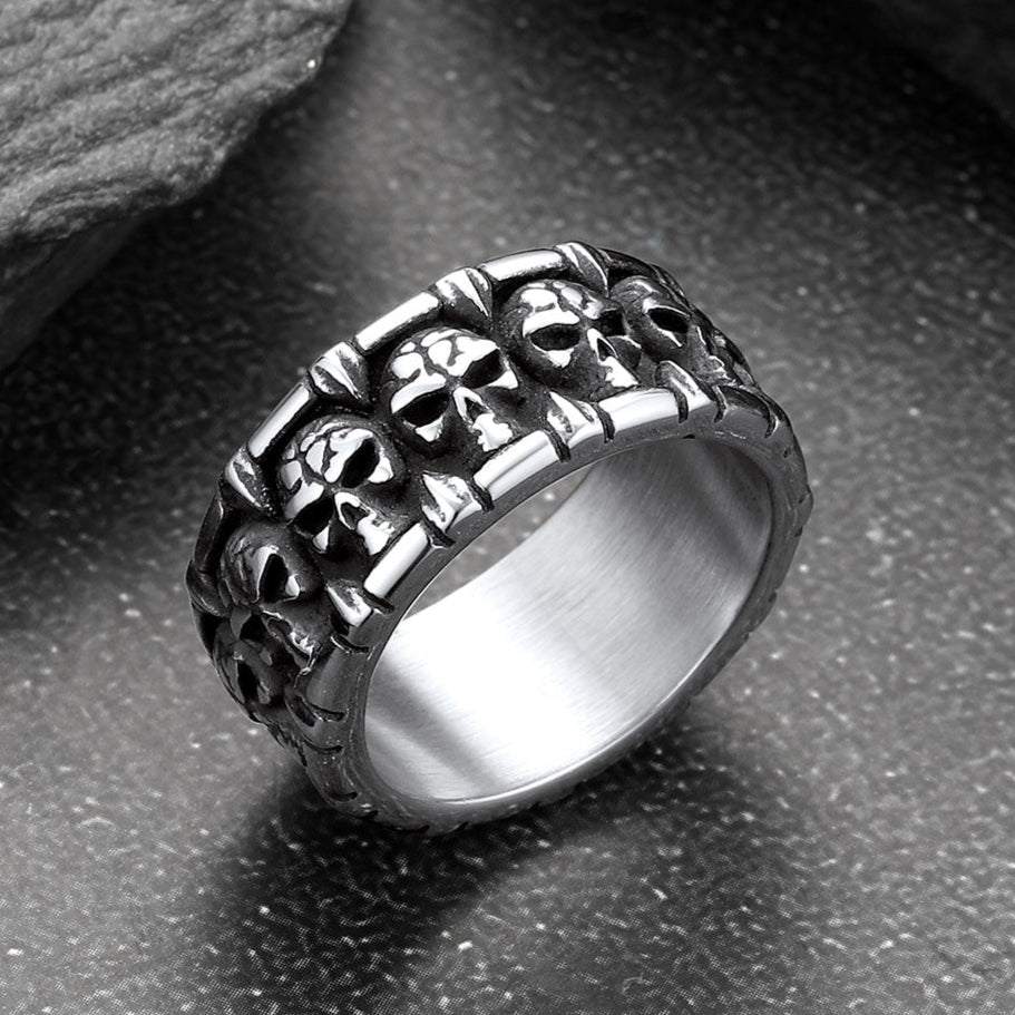 Skull Evil Teeth Stainless Steel Ring For Men