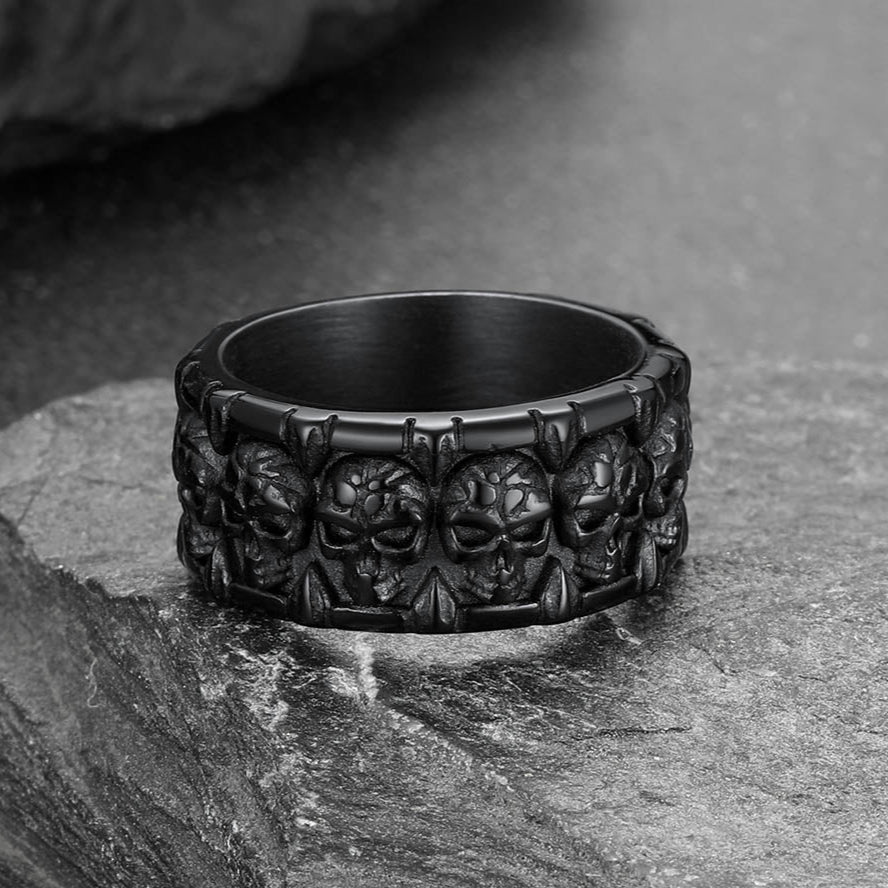 Skull Evil Teeth Stainless Steel Ring For Men