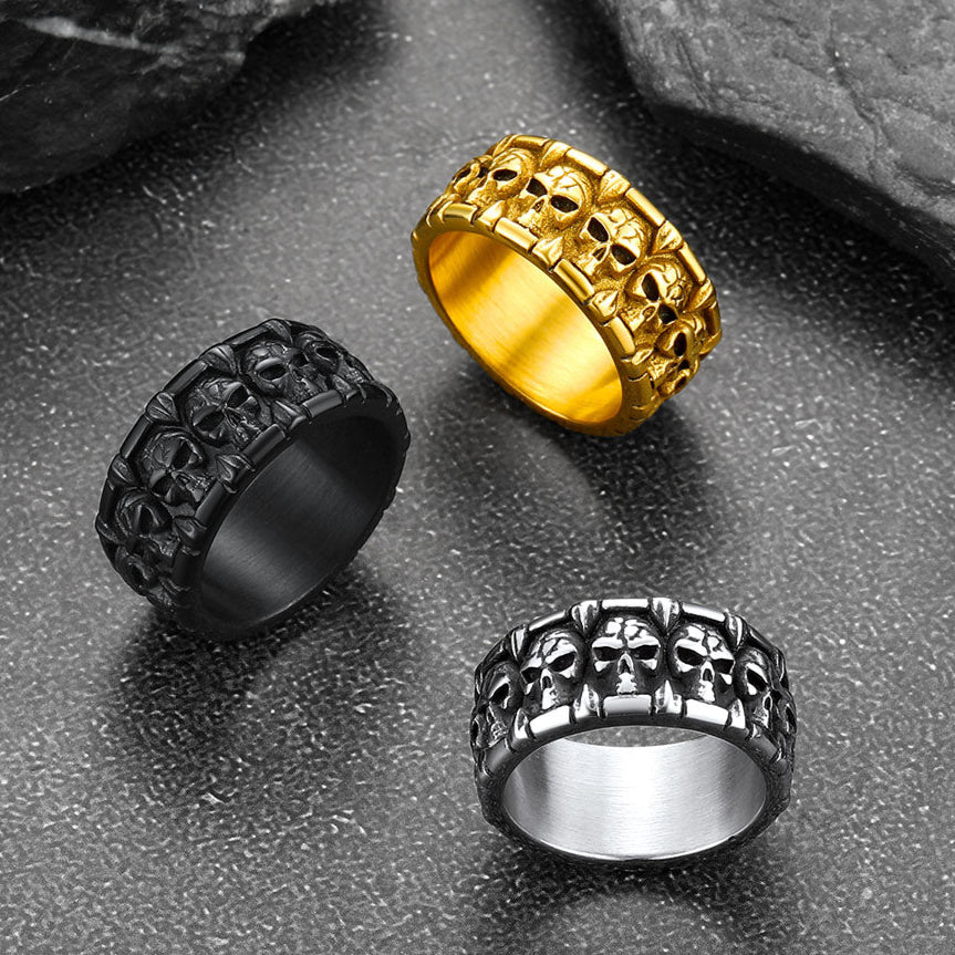 Skull Evil Teeth Stainless Steel Ring For Men