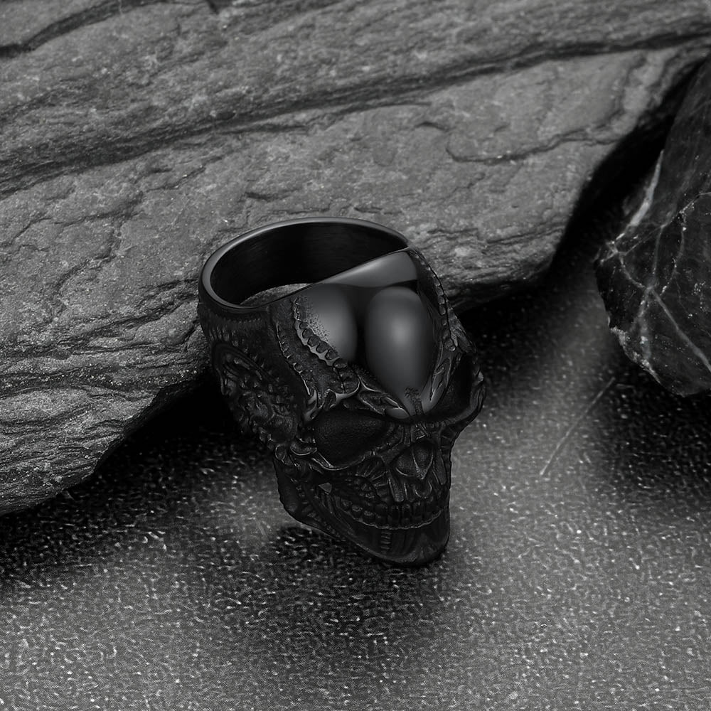 FaithHeart Gothic Skull Stainless Steel Ring FaithHeart