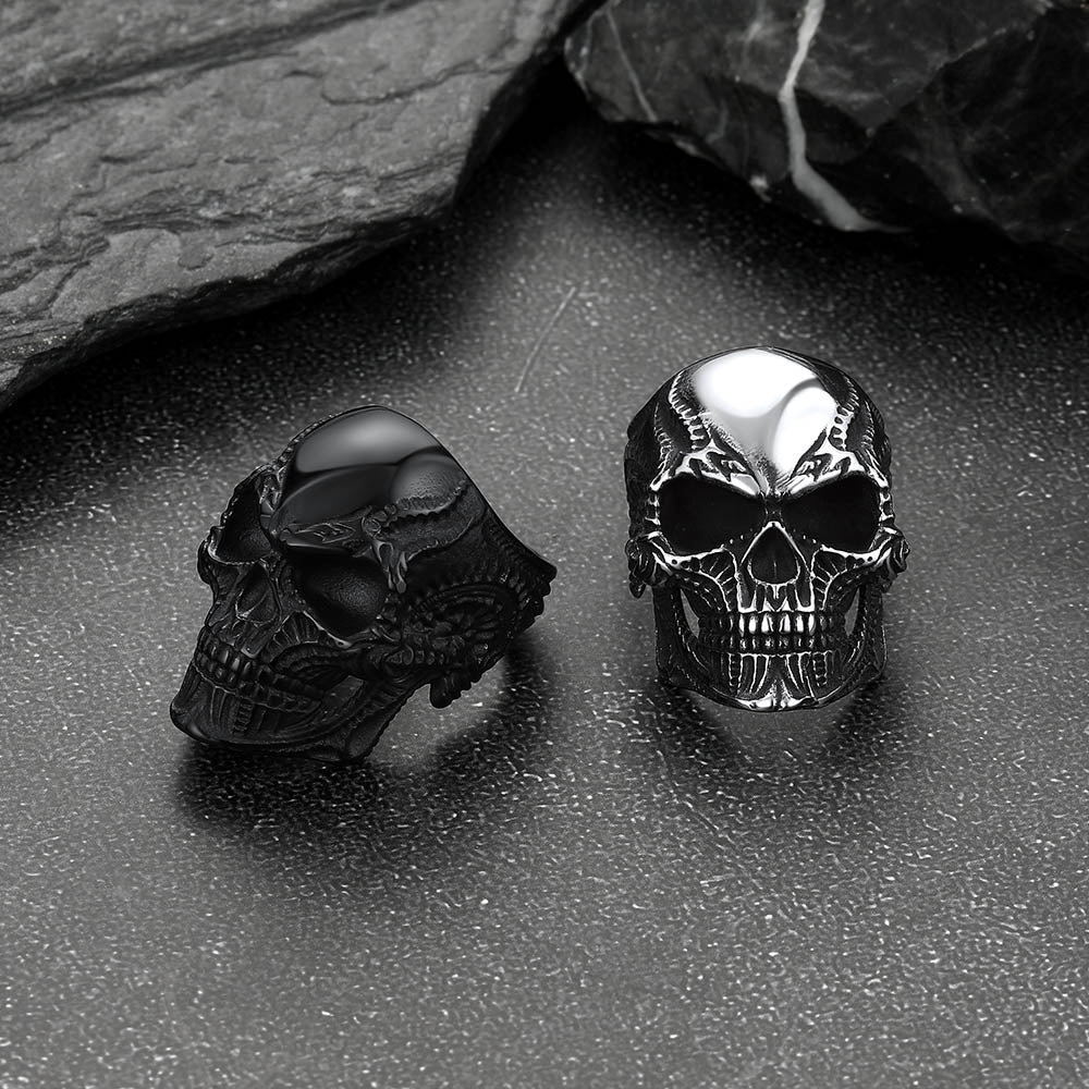 FaithHeart Gothic Skull Stainless Steel Ring FaithHeart