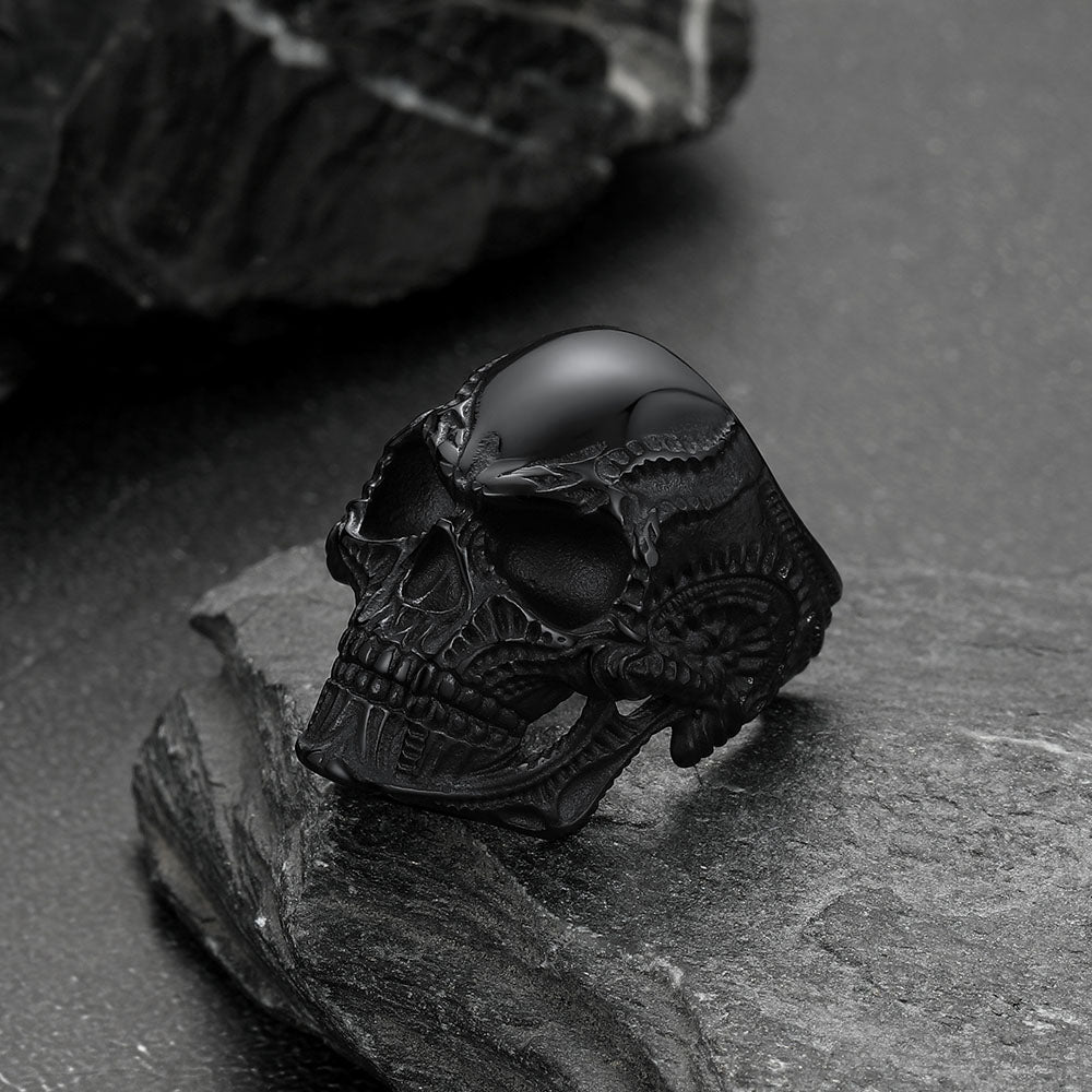 FaithHeart Gothic Skull Stainless Steel Ring FaithHeart