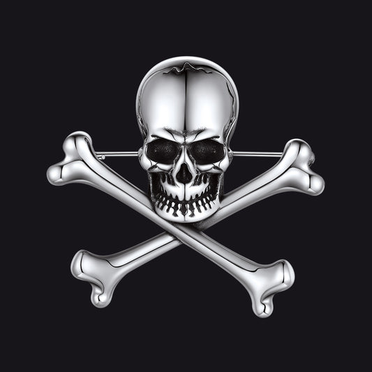 Punk Skull Lapel Brooches With Crossbones For Menimg