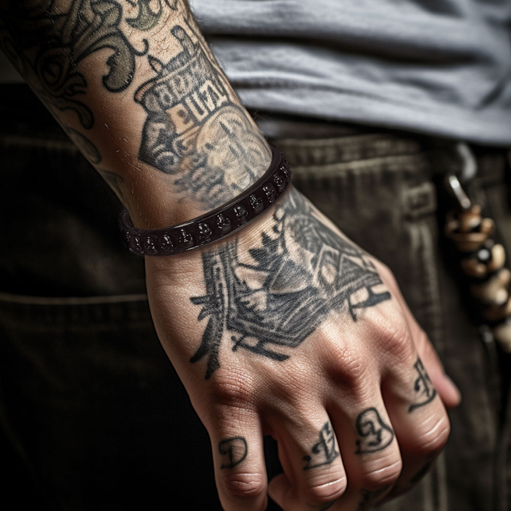 FaithHeart Skull Cuff Bracelet Gothic Punk Bangles FaithHeart
