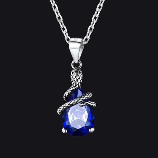 Crystal Snake Wrap Clear Quartz Birthstone Necklaceimg