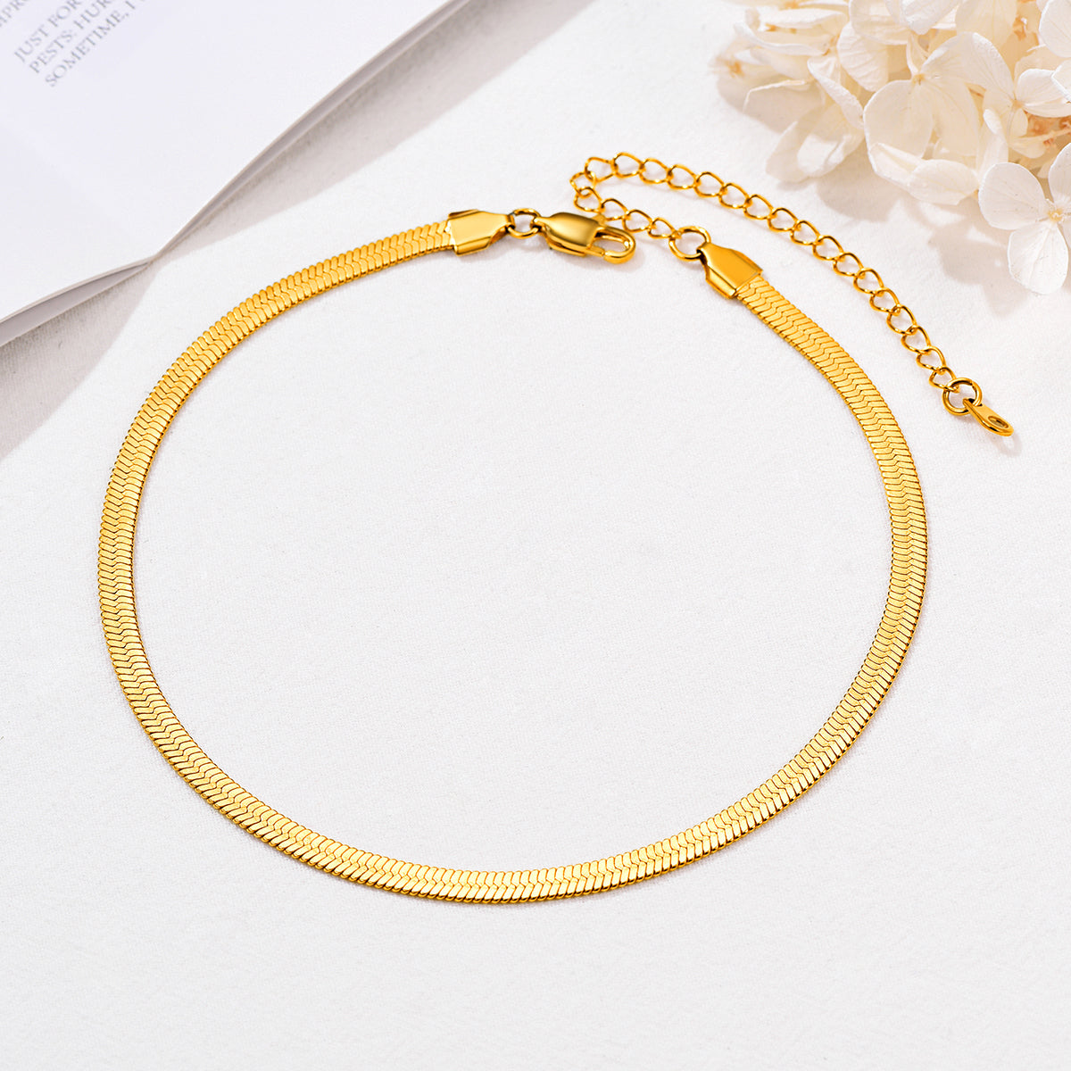 Flat Chain Link Choker Necklace For Men Women, 3mm/5mm Width FaithHeart Jewelry