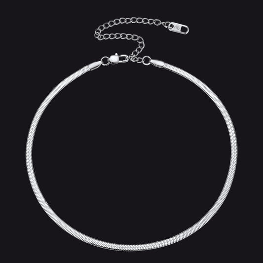 Flat Chain Link Choker Necklace For Men Women, 3mm Width FaithHeart Jewelryimg