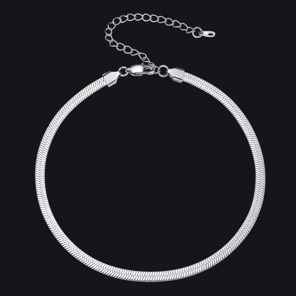 Flat Chain Link Choker Necklace For Men Women, 5mm Width FaithHeart Jewelry