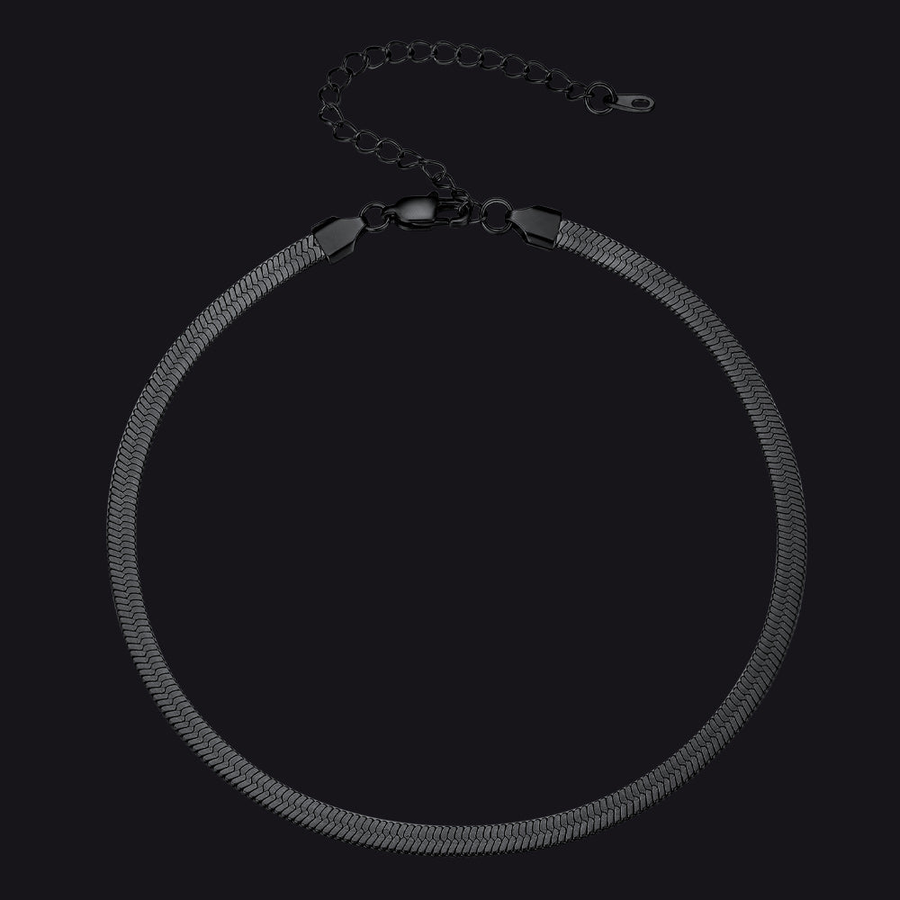5mm Black Flat Choker Necklace