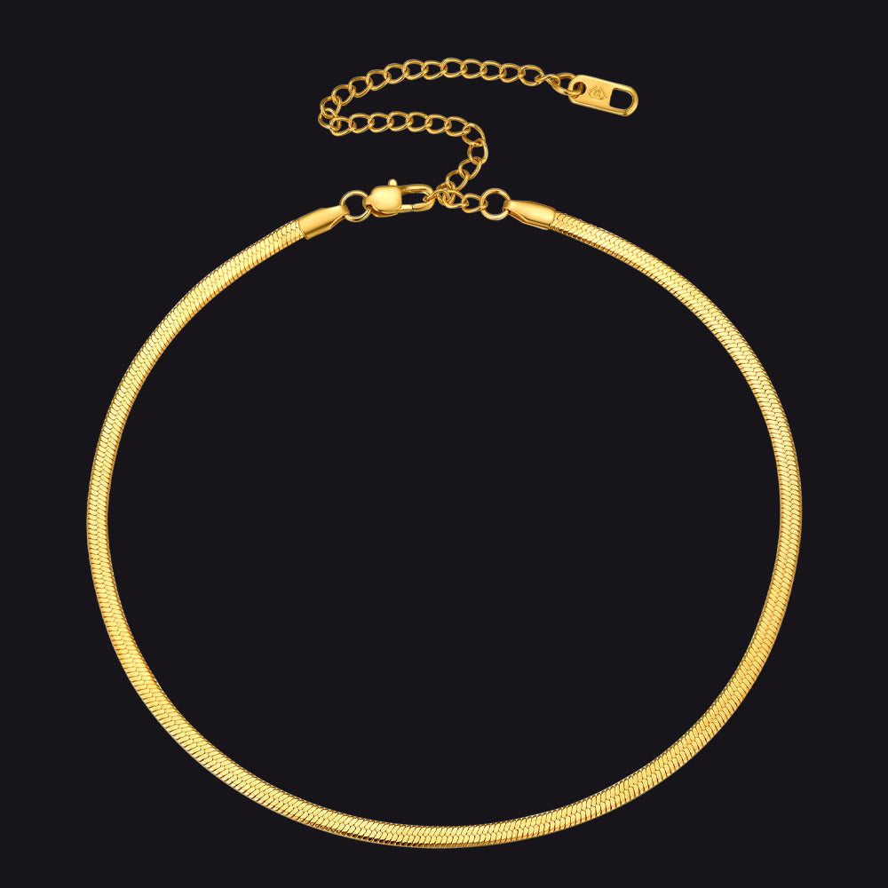 3mm Gold Flat Chain Necklace