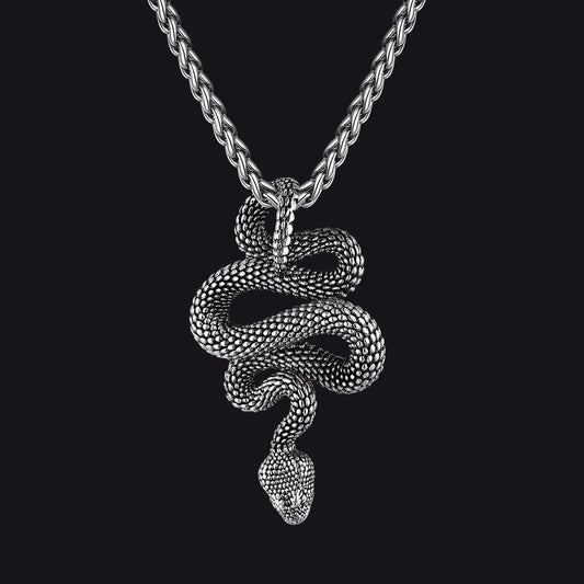 Gothic Retro Snake Necklace for Men Womenimg