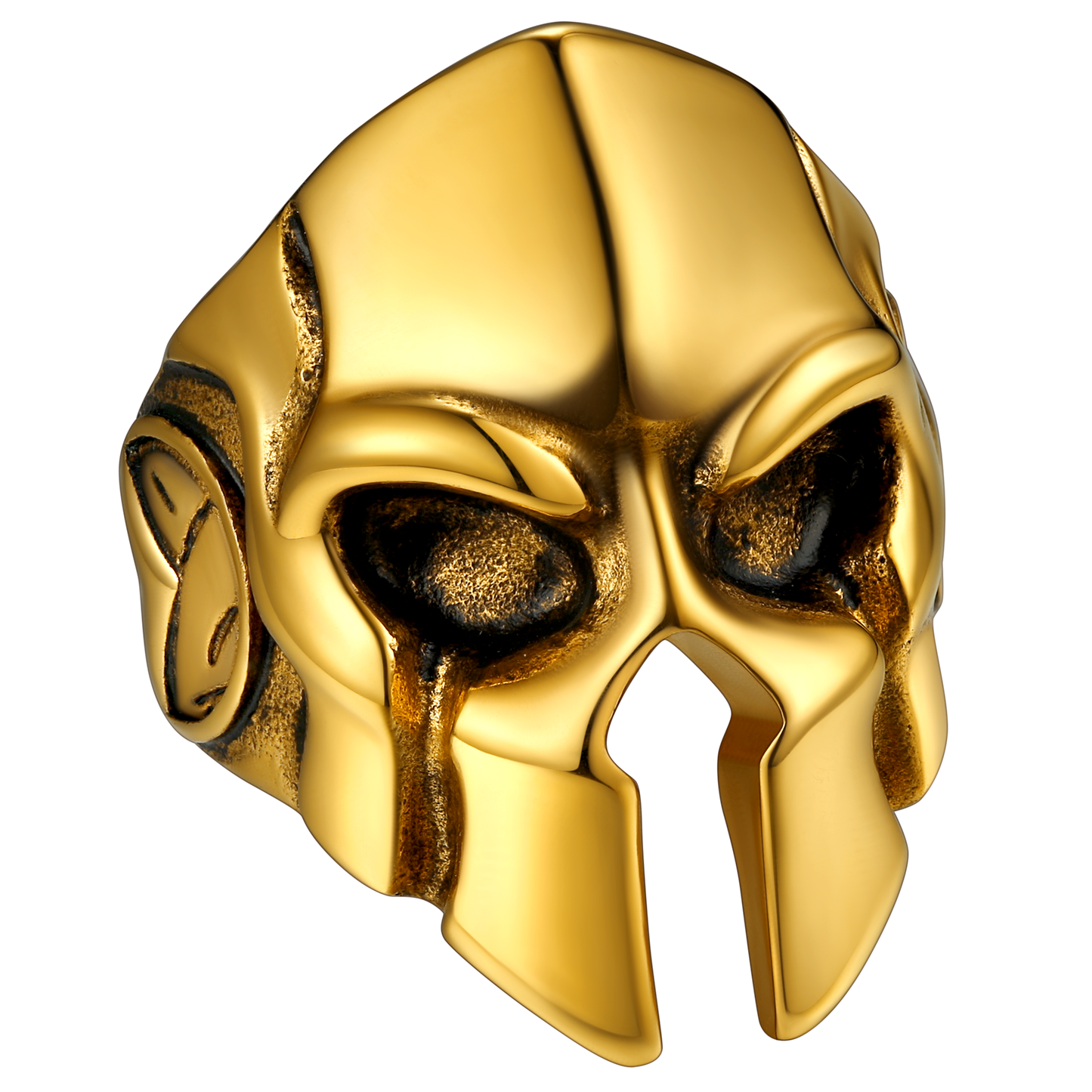 Gold Spartan Helmet Ring for Men