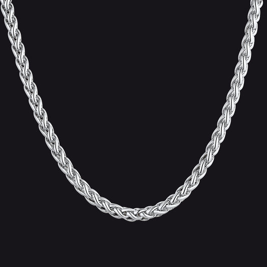 Stainless Steel Spiga Wheat Chain Necklace for Menimg