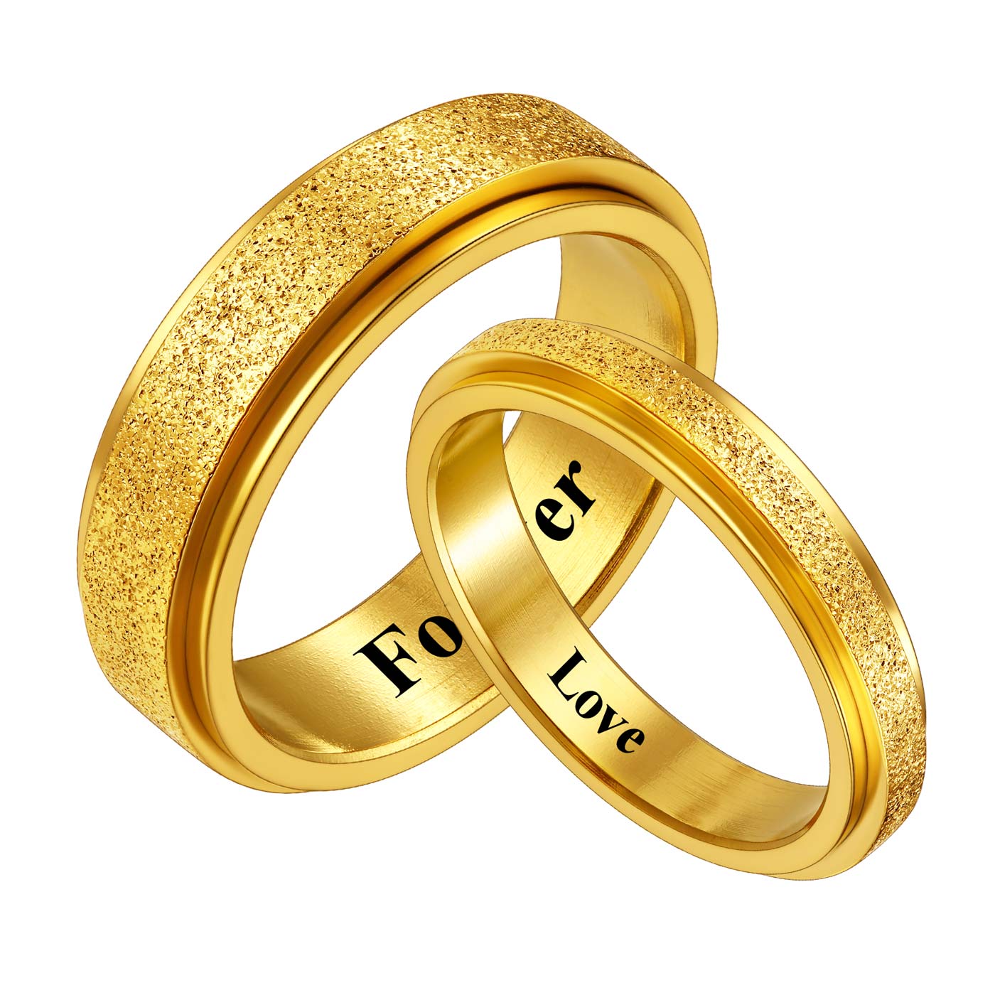 Rotatable Spinner Couple Rings Set for Him & Her