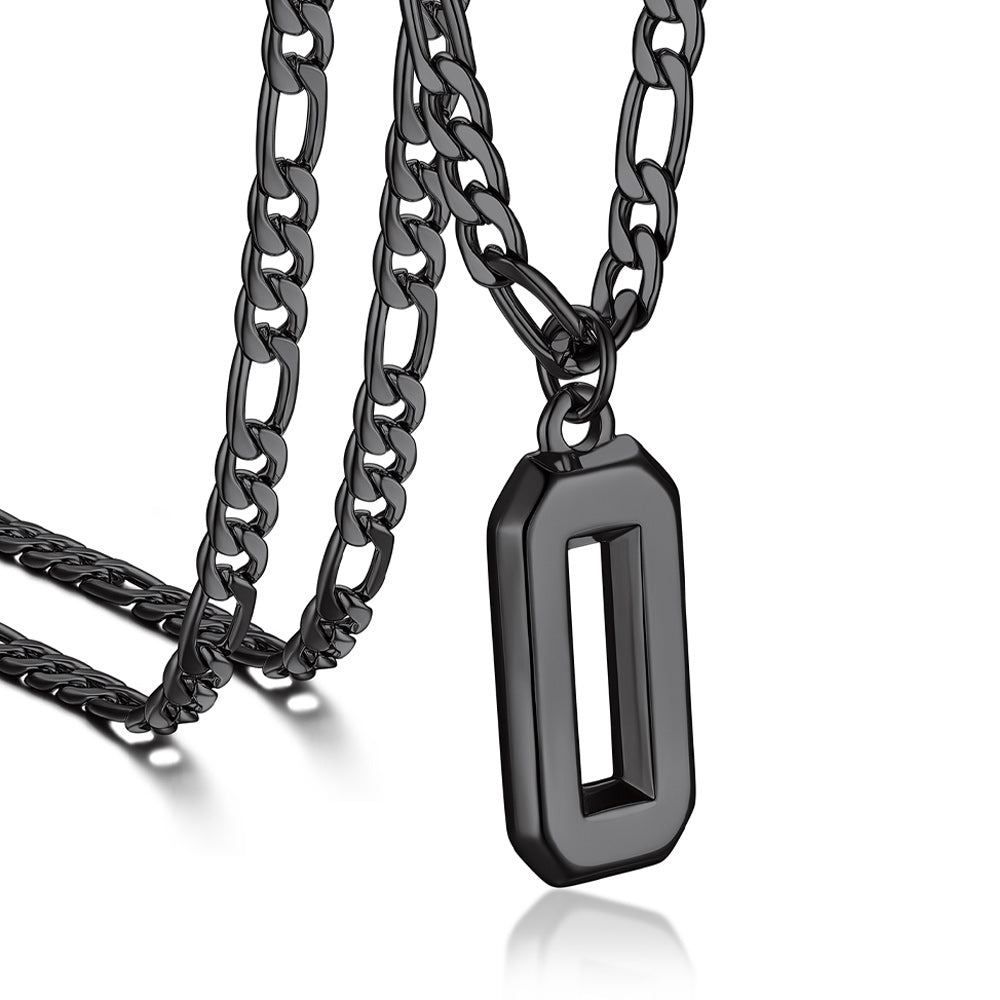 Sports 0-9 Number Pendant Necklaces with Figaro Chain for Men