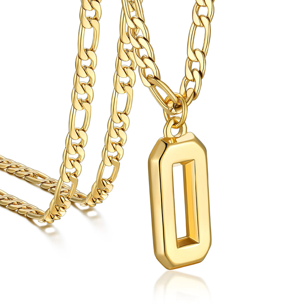 Sports 0-9 Number Pendant Necklaces with Figaro Chain for Men