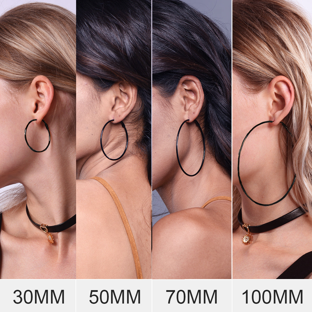 Stainless Steel Hoop Earrings for Women 30/50/80/100 MM