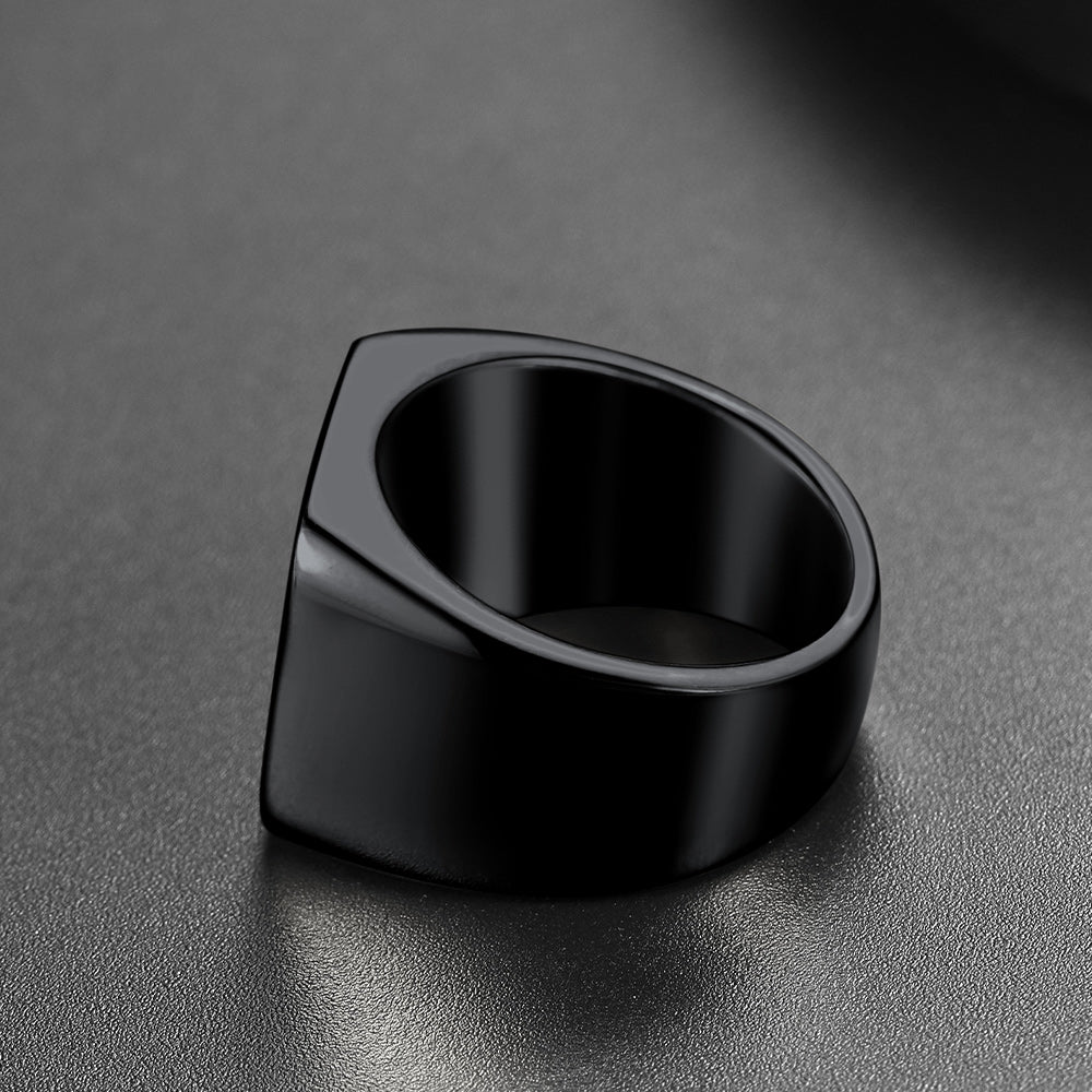 Customized Stainless Steel Signet Rings Gifts for Dad Son Men